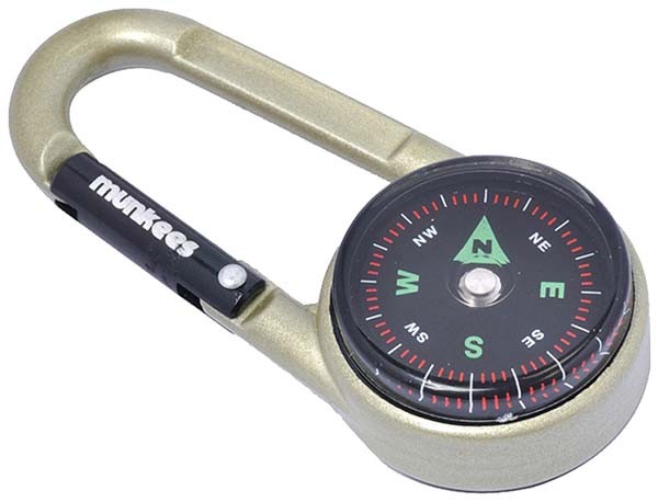 Munkees Karabiner Kompass mit Thermometer